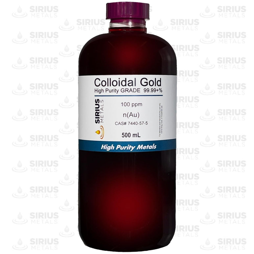Sirius Metals true colloidal gold pouring setup for research and quality control
