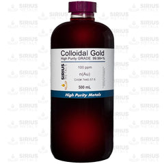 Sirius Metals true colloidal gold pouring setup for research and quality control