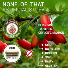 SIRUNES Berberine100 capsules close-up highlighting formulation