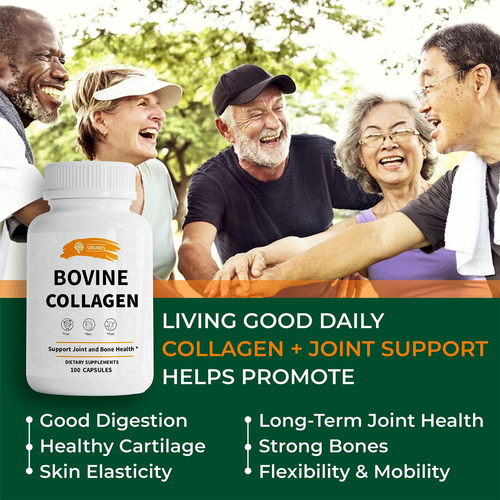 SIRUNES collagen capsules close-up highlighting smooth texture for skin and hair support.