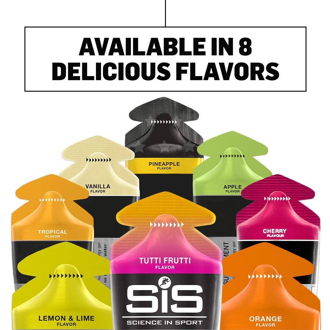 SiS GO isotonic energy variety pack label details close view shows recommended usage