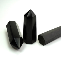 SISAMN black tourmaline column obelisk energy protection showcases a protective aura.