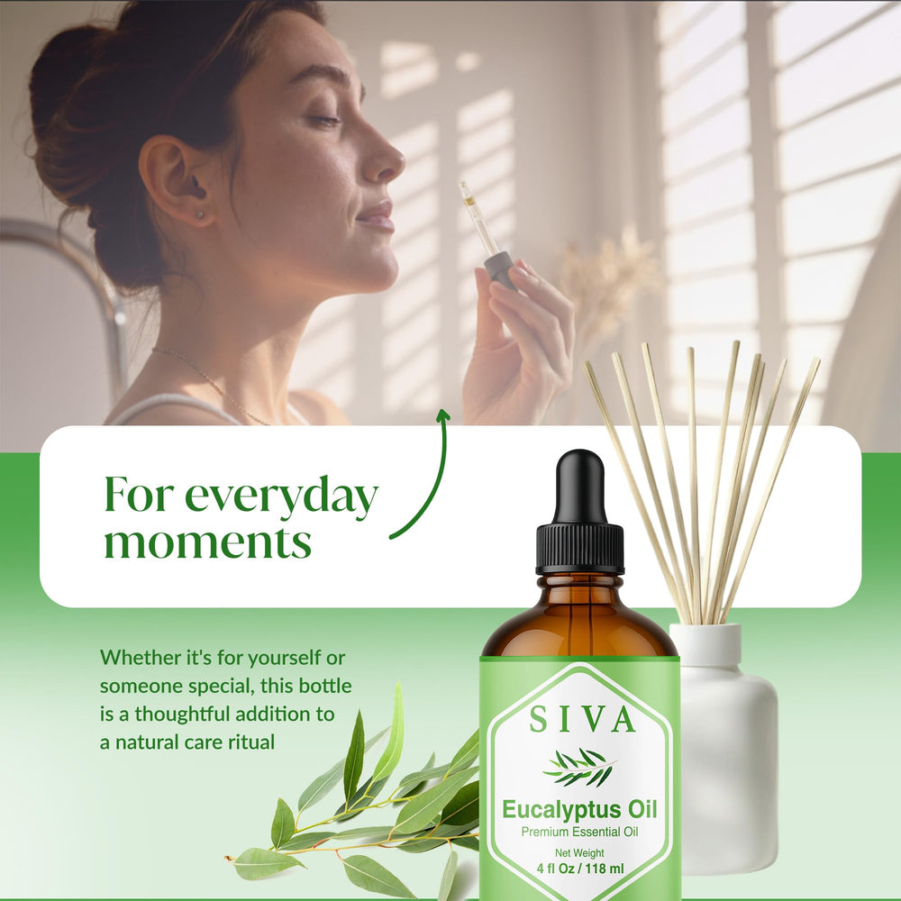 SIVA Eucalyptus oil blends with thyme and rosemary for aroma.