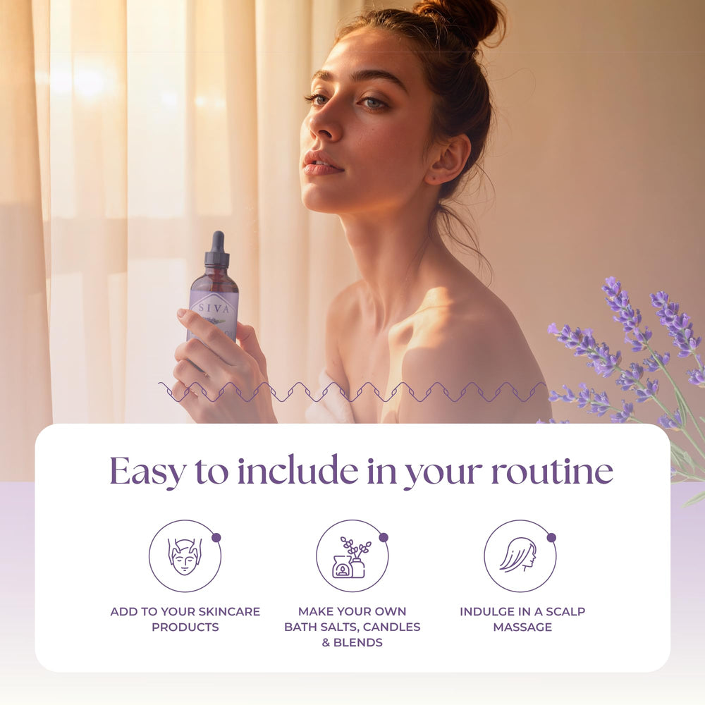 SIVA Lavender pillow spray supports restful sleep.