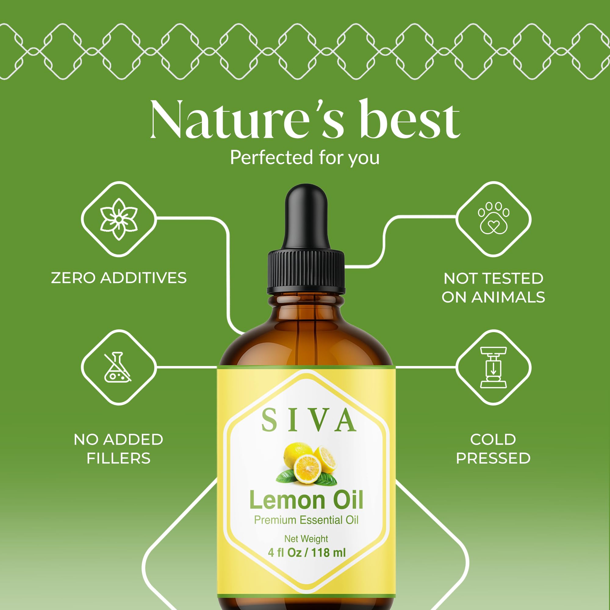 SIVA Organics lemon oil in diffuser setup offering a bright citrus aroma.