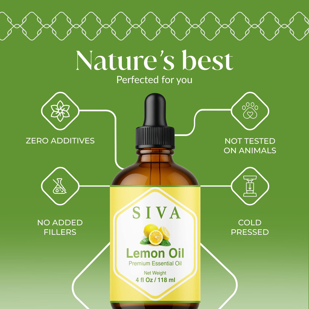 SIVA Organics lemon oil in diffuser setup offering a bright citrus aroma.
