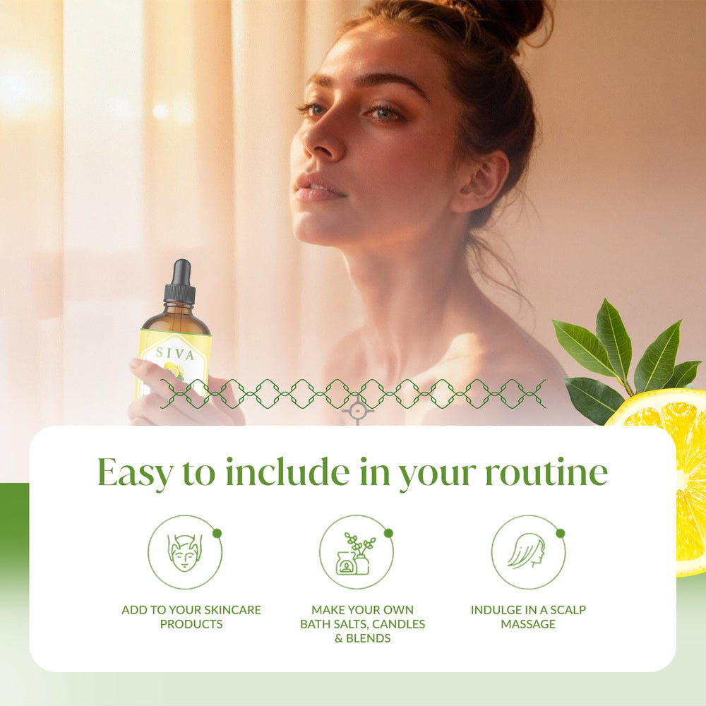 SIVA Organics lemon oil for relaxing foot baths and soaks.