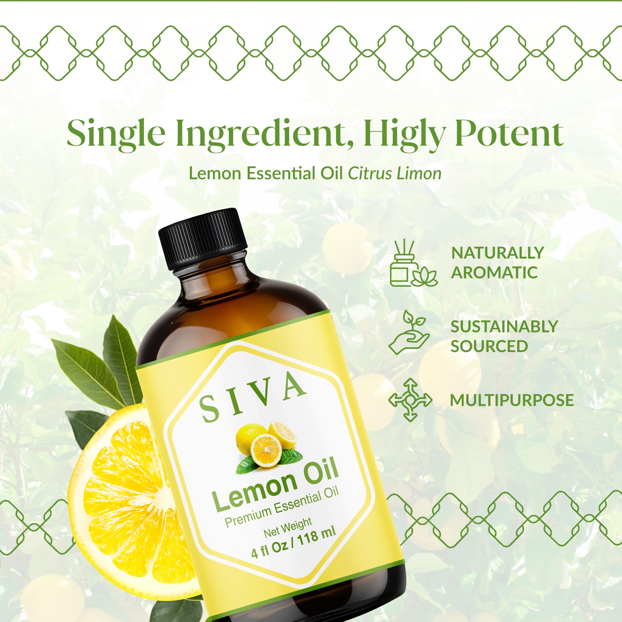 SIVA Organics lemon oil applied to skin when diluted for care.