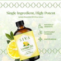 SIVA Organics lemon oil applied to skin when diluted for care.