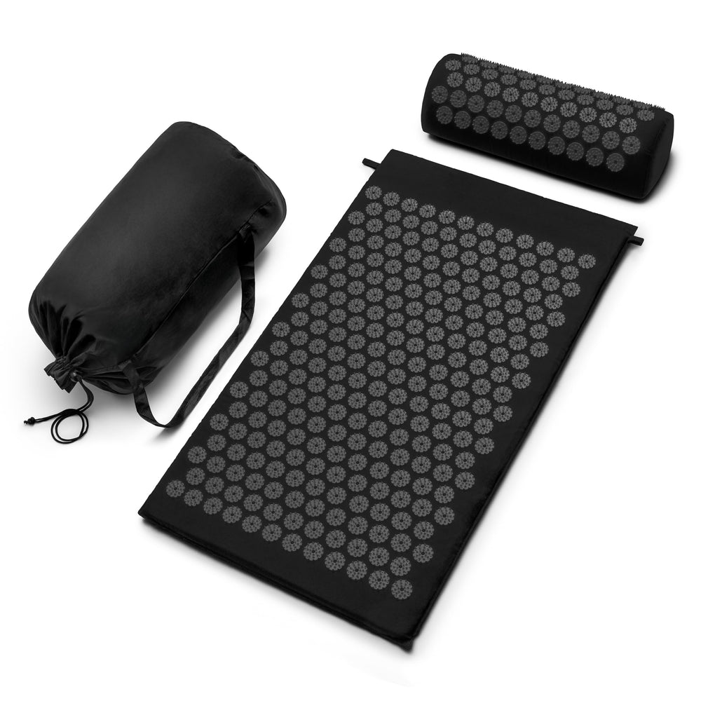 Sivan acupressure mat close-up shows cotton cover for breathable comfort.