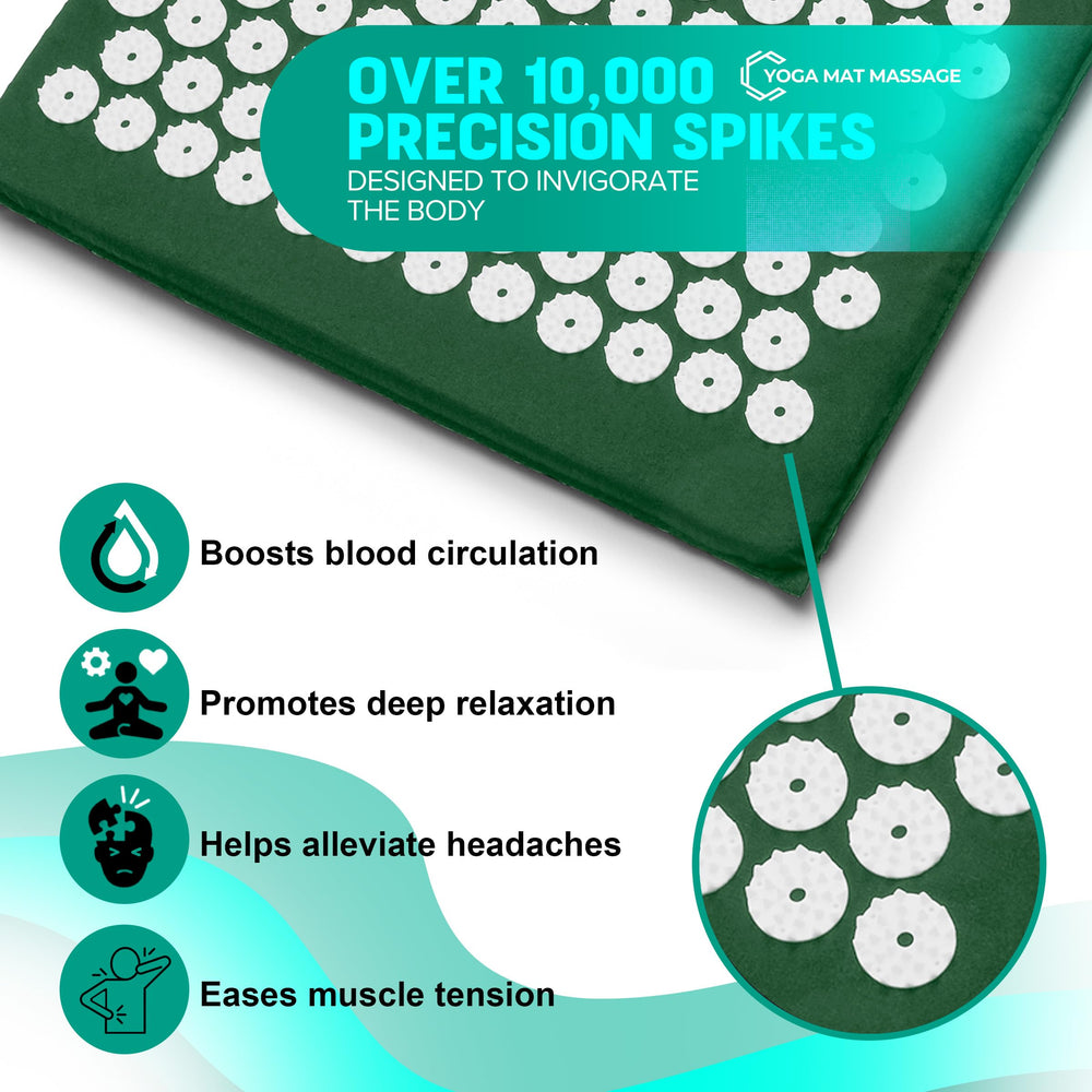 Sivan acupressure mat at office desk for stress relief.