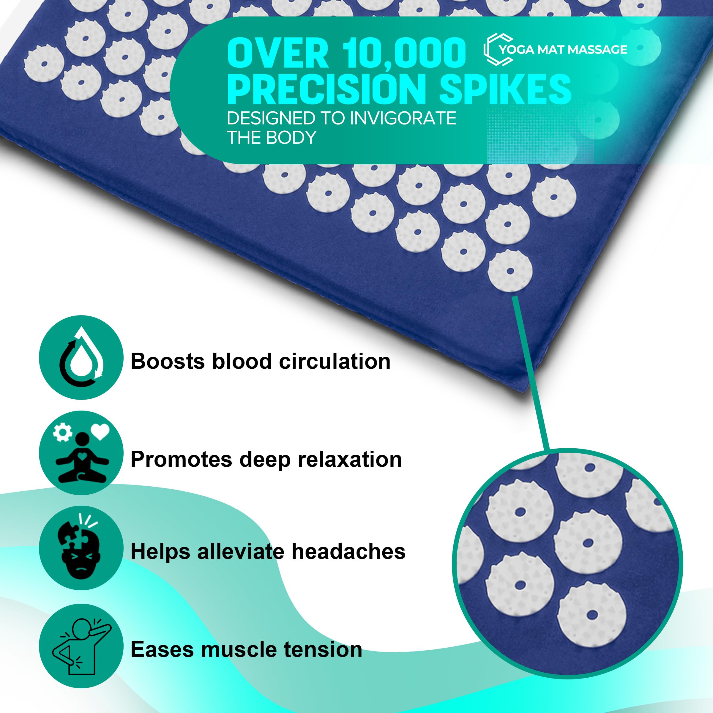 Sivan acupressure mat and pillow suited for office breaks.