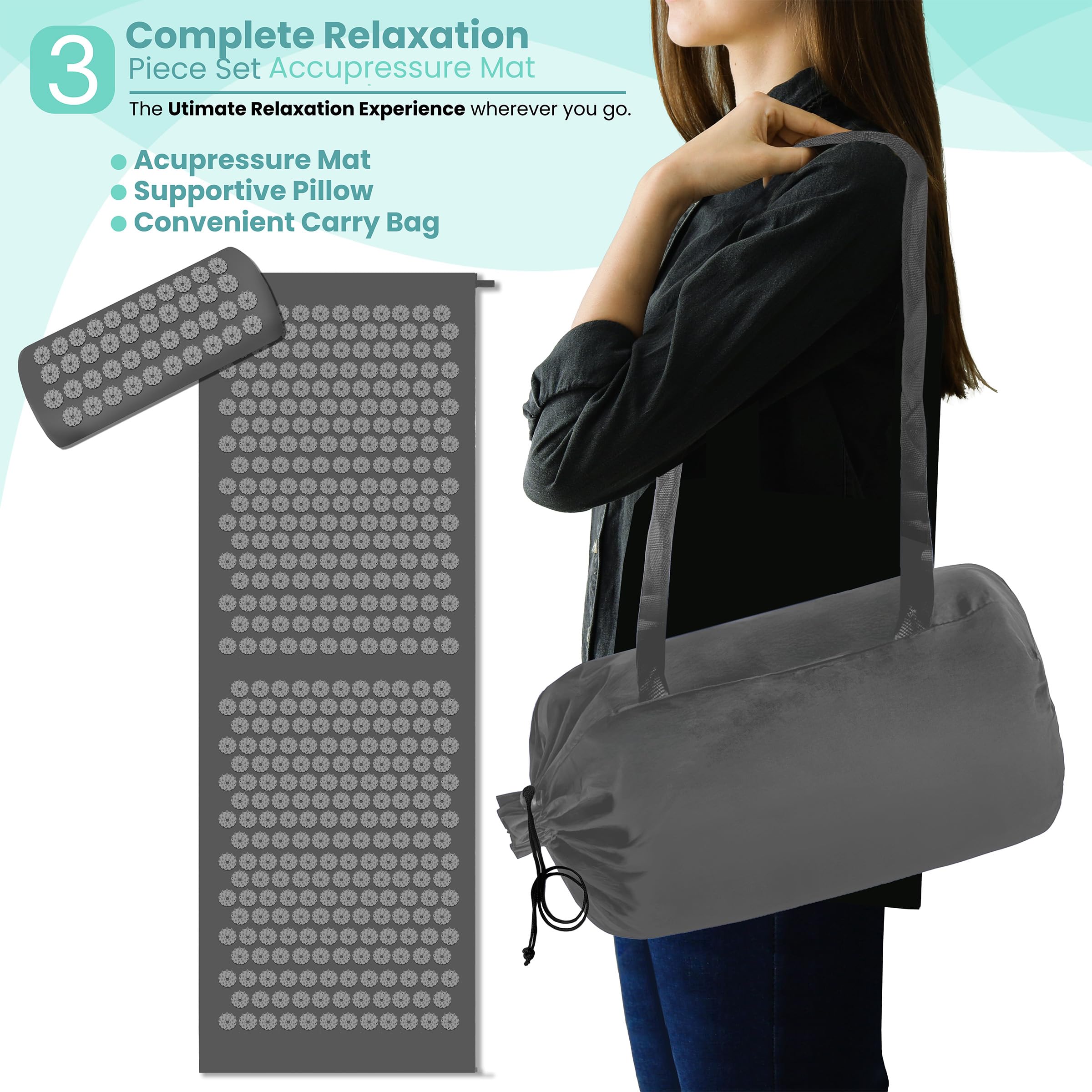 Sivan acupressure mat in a yoga studio setting for mindful practice.