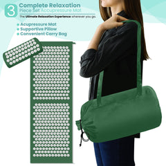 Sivan acupressure mat in yoga studio for posture support.