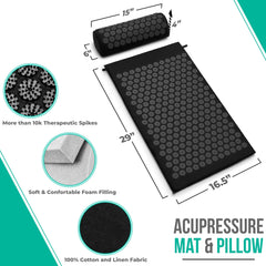 Sivan acupressure pillow close-up highlights neck support potential.