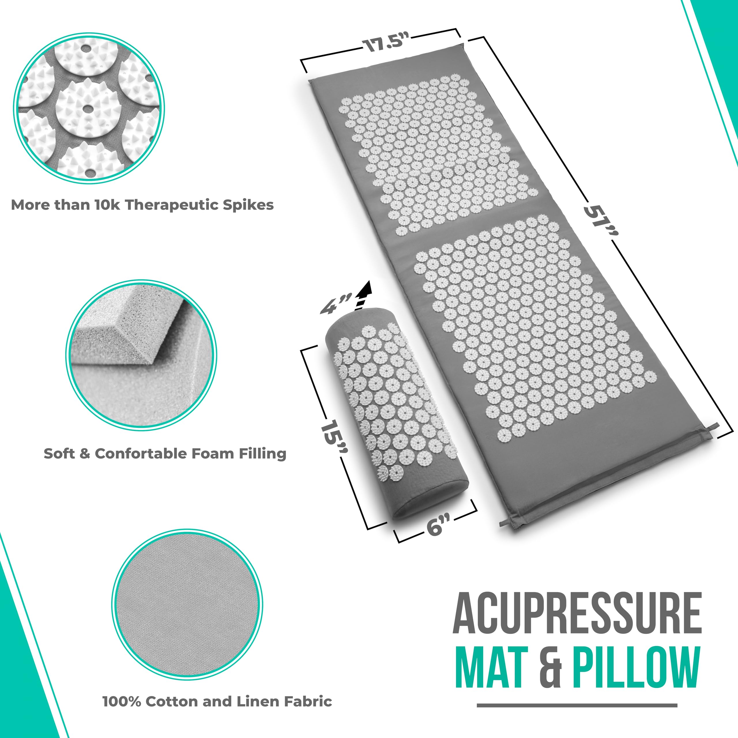 Sivan Acupressure Pillow Closeup helps neck comfort during mindful rest
