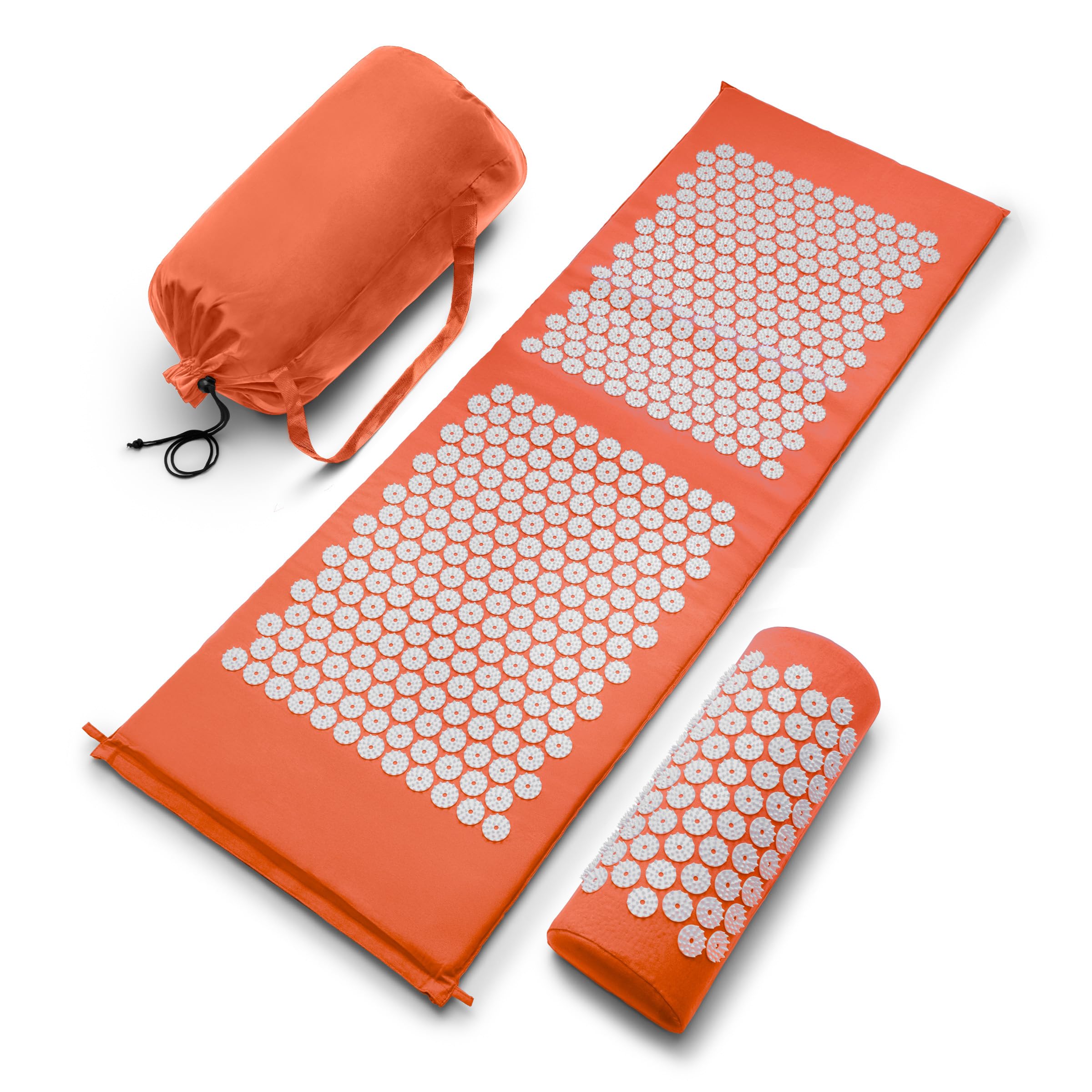 Sivan acupressure mat and pillow set on floor showing back pain relief potential