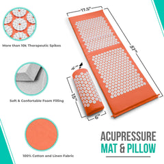 Sivan acupressure mat and pillow set during neck stretch routine