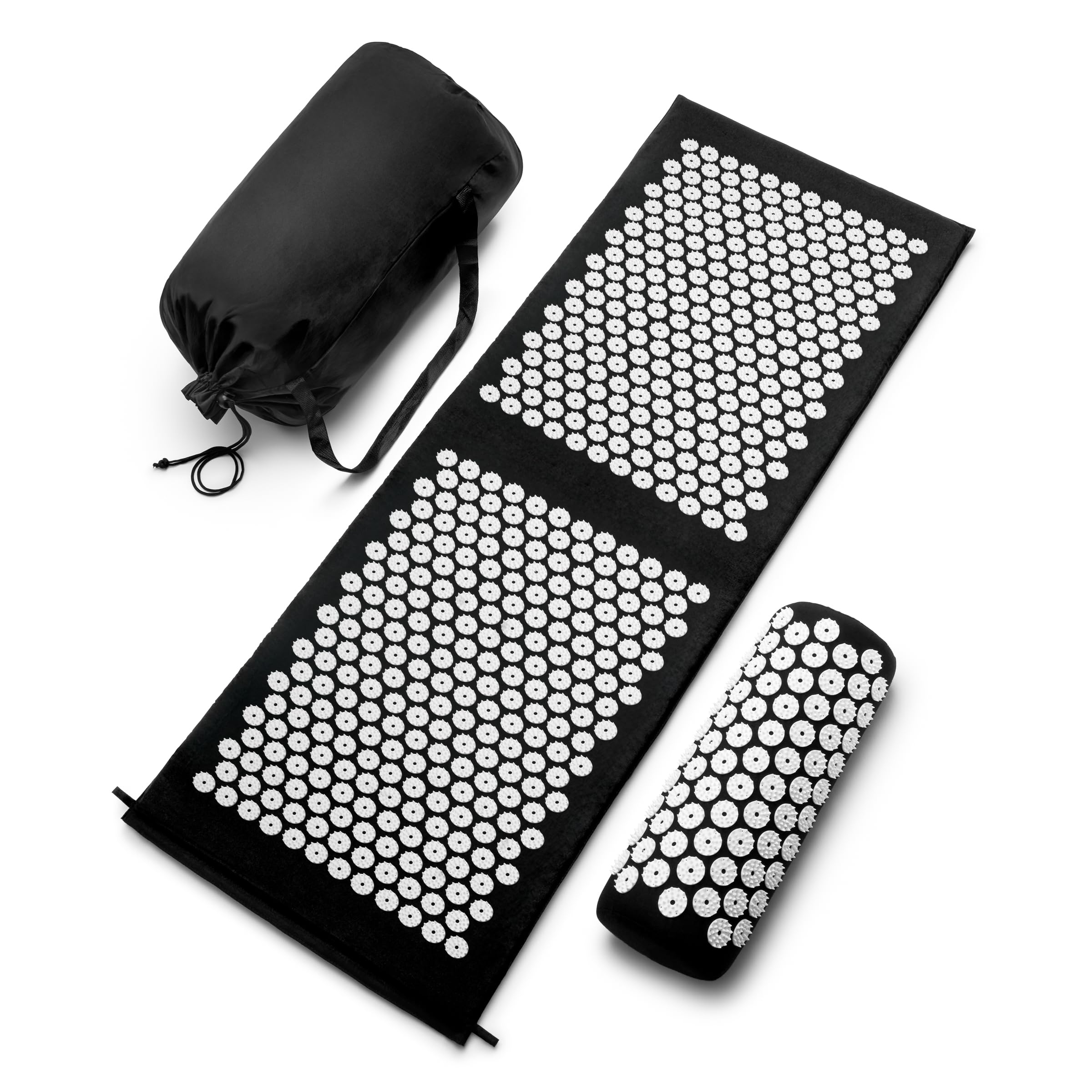 Sivan Health and Fitness acupressure mat closeup showing grounding points for stress relief.