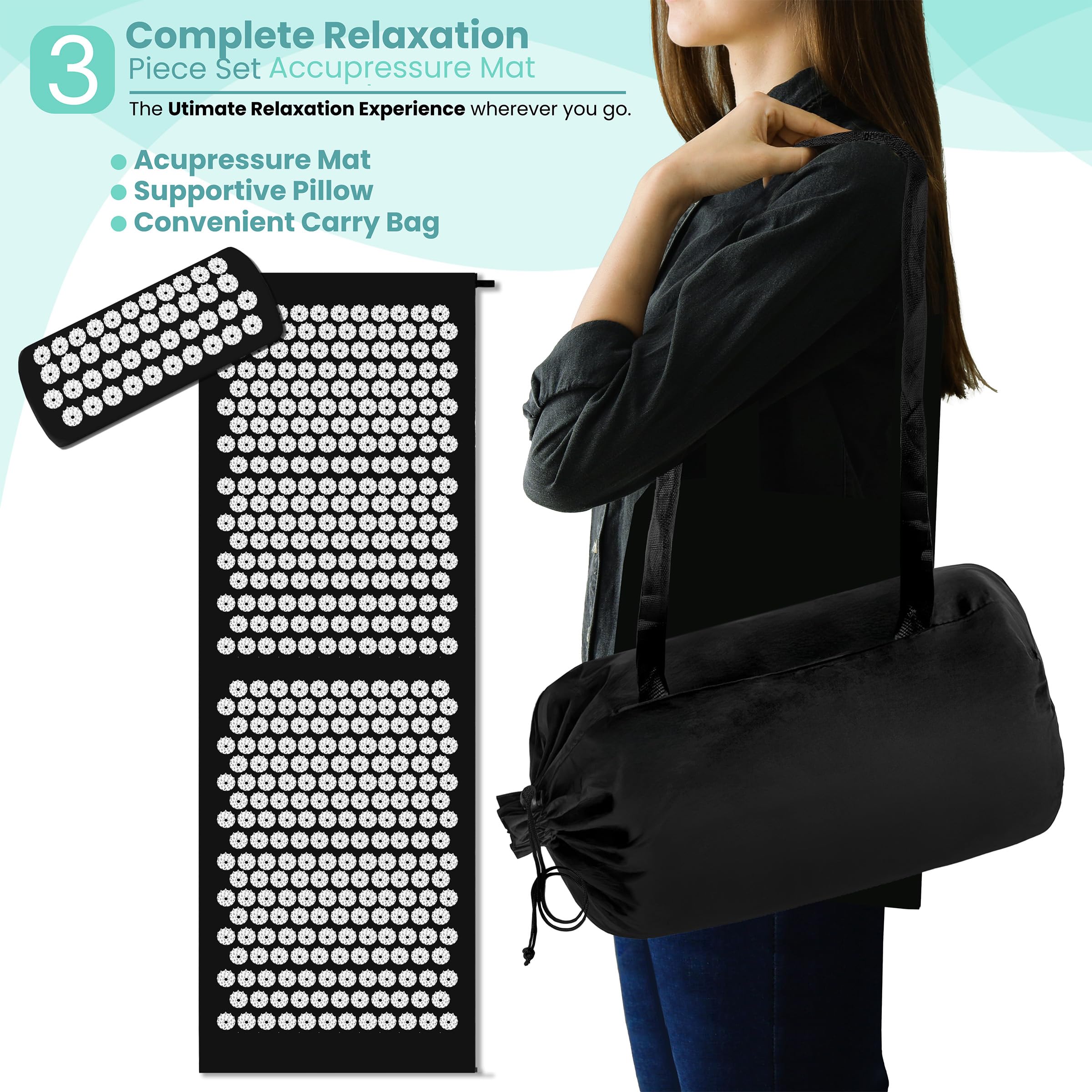 Sivan Health and Fitness carry bag with shoulder strap ready for travel.