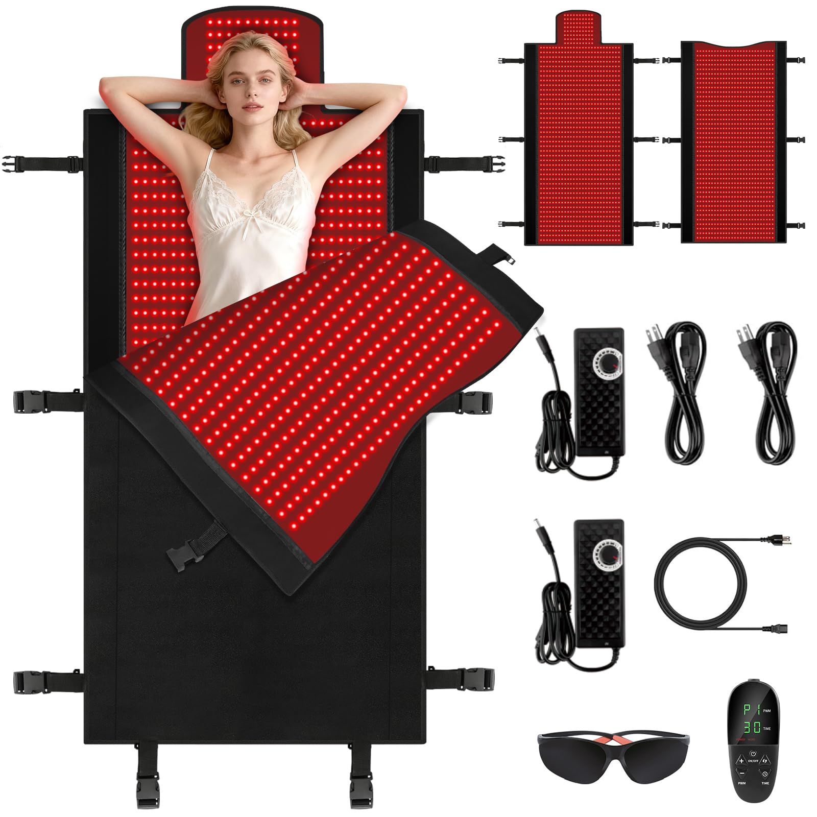 Siyiteng full-body red light therapy mat highlighting its large surface for comprehensive at-home sessions