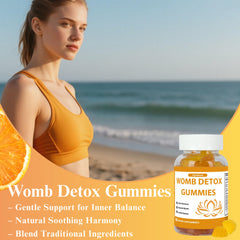 Siyolaherb Womb Gummies support menstrual cycle regularity with orange flavor.