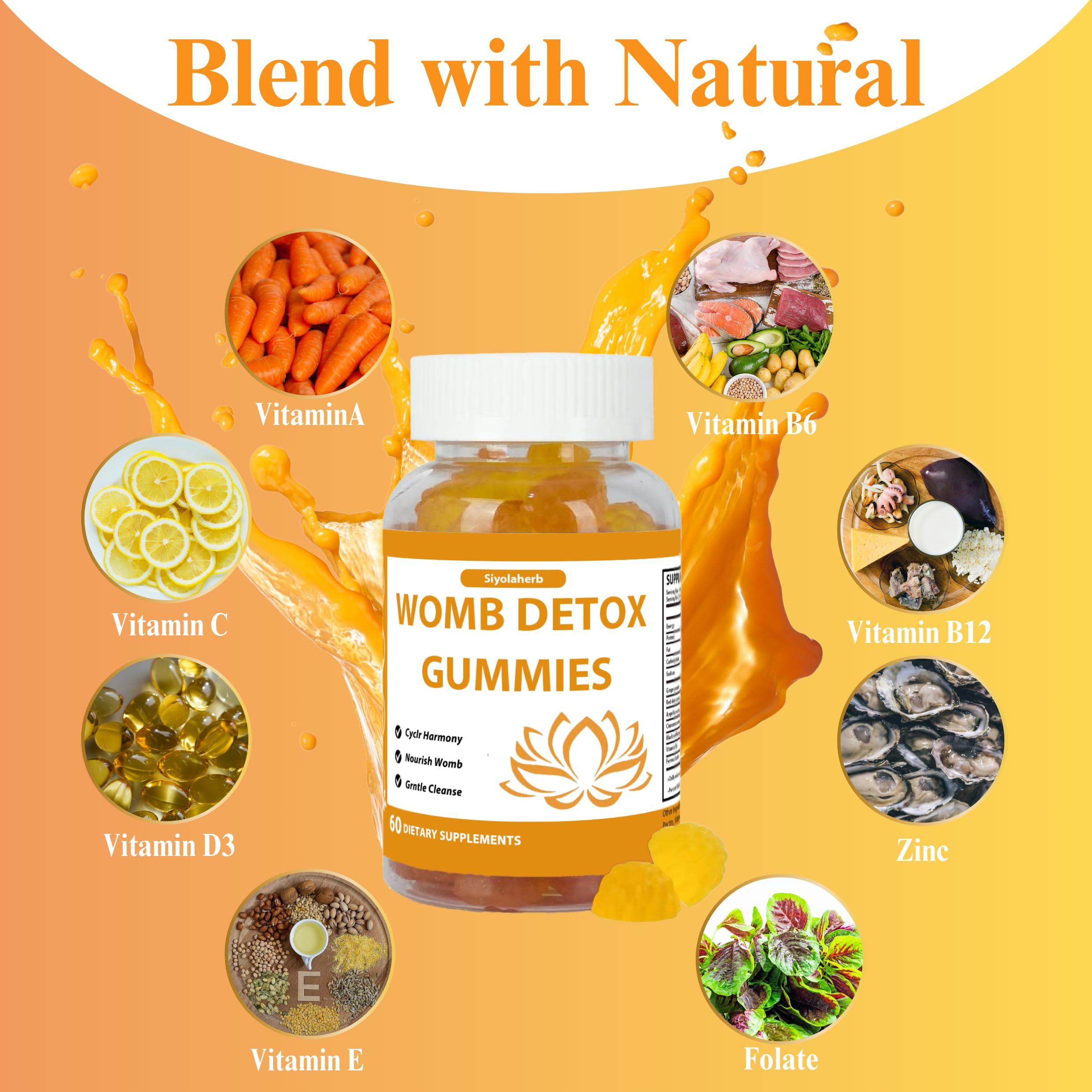 Siyolaherb Womb Gummies offer two-daily-dose convenience in orange flavor.