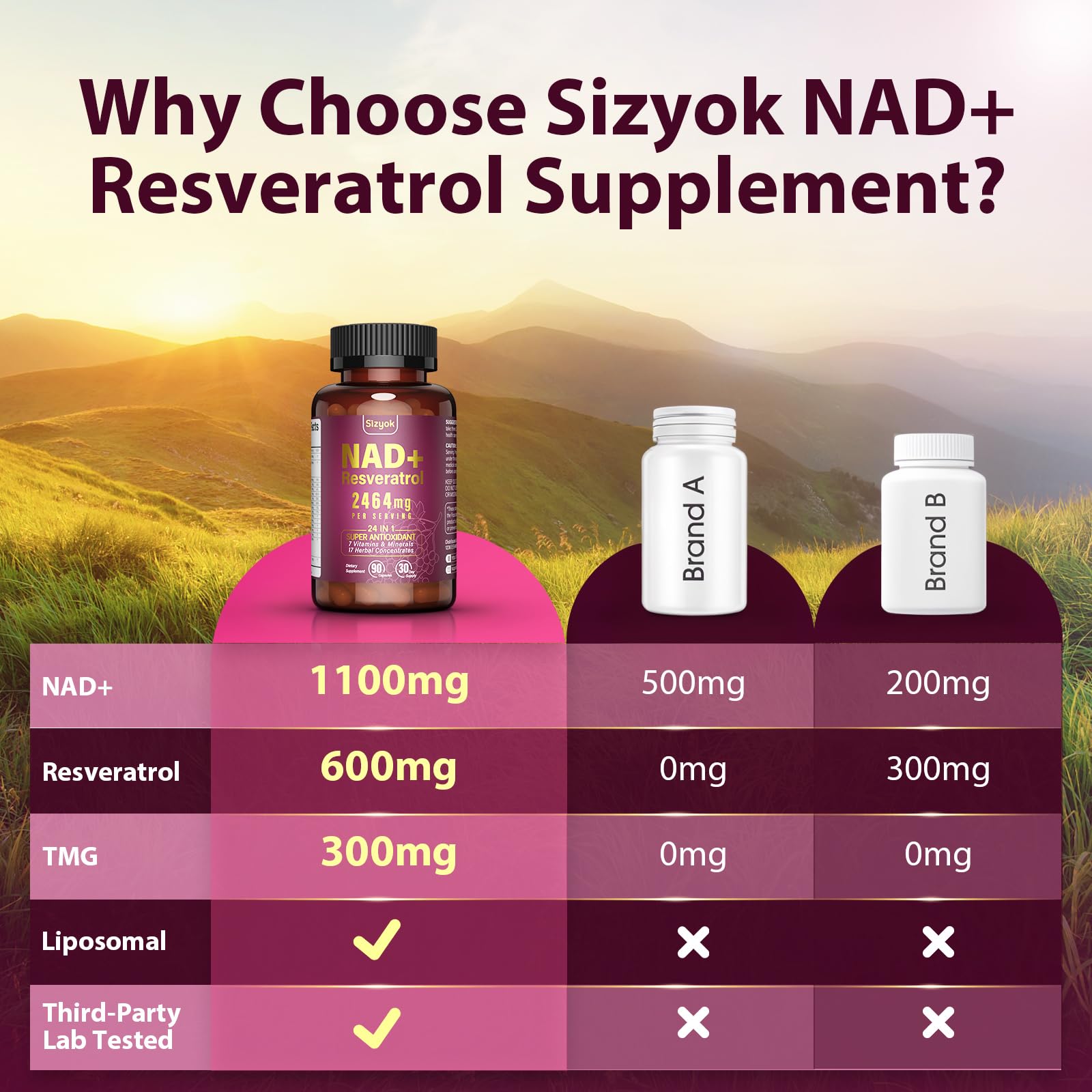 Sizyok NAD packaging set on clean workspace