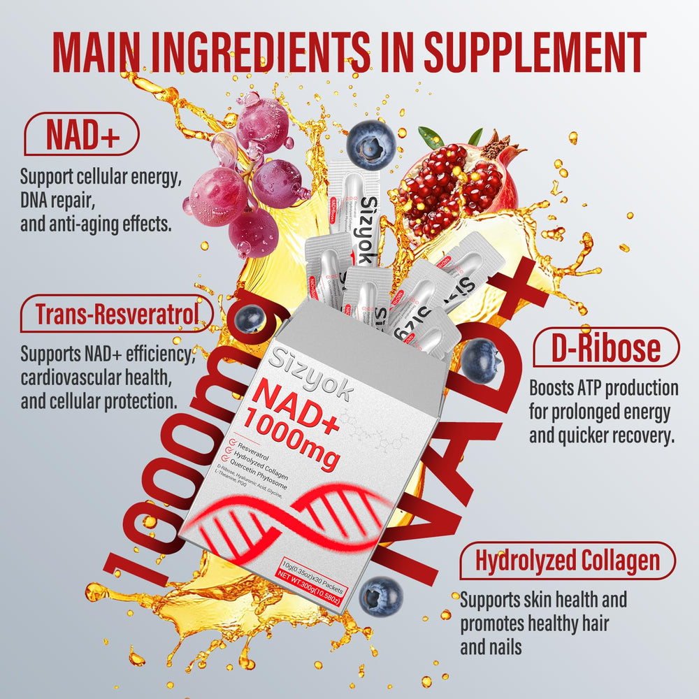 Sizyok PQQ and quercetin support mitochondrial energy and focus.