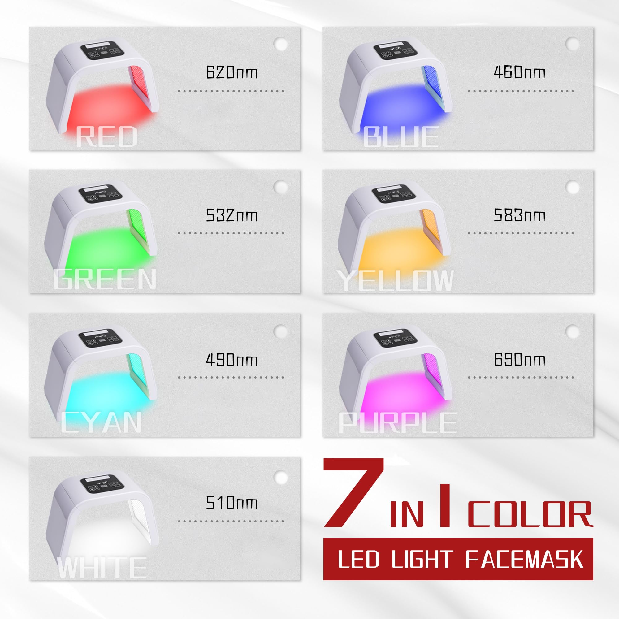 SJFEHLLD blue light 460nm face mask helps purify pores and brighten complexion.