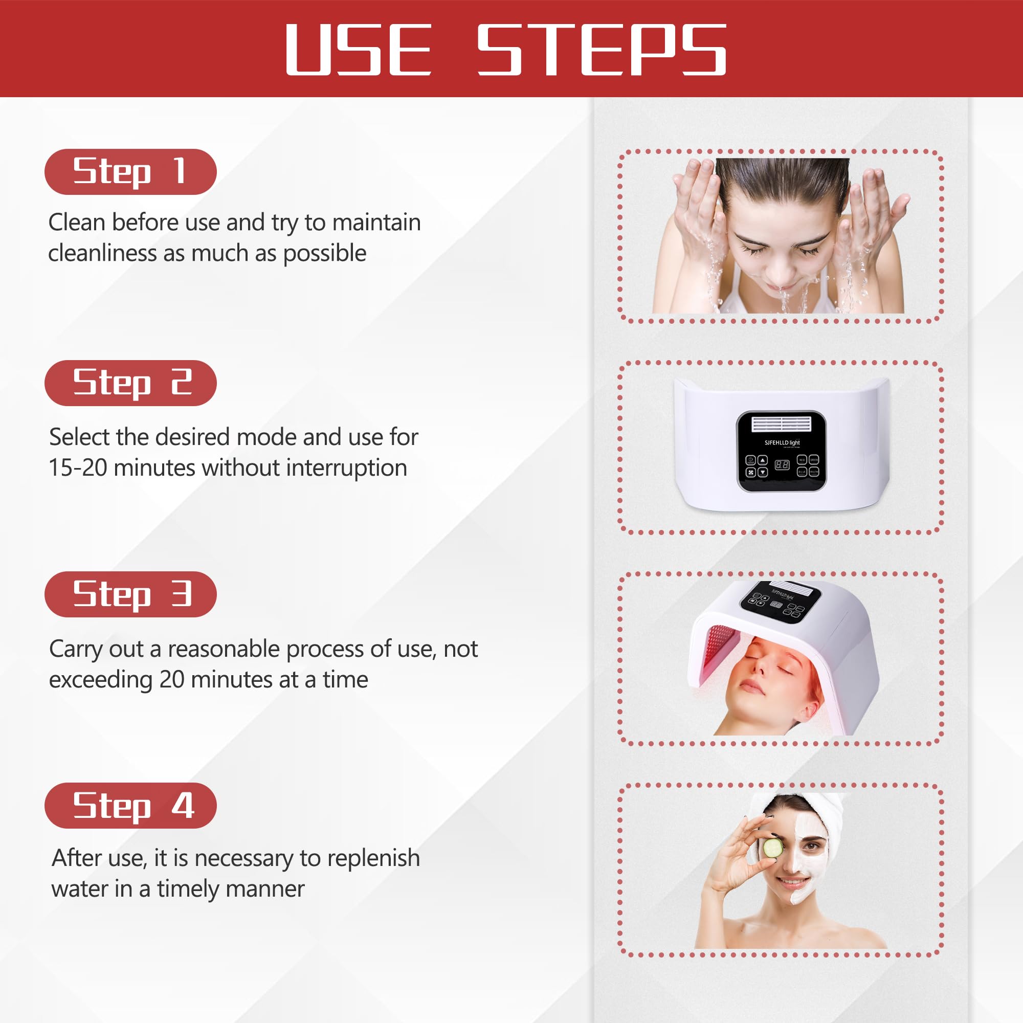 SJFEHLLD easy-to-use LED mask with quick 15-minute sessions.