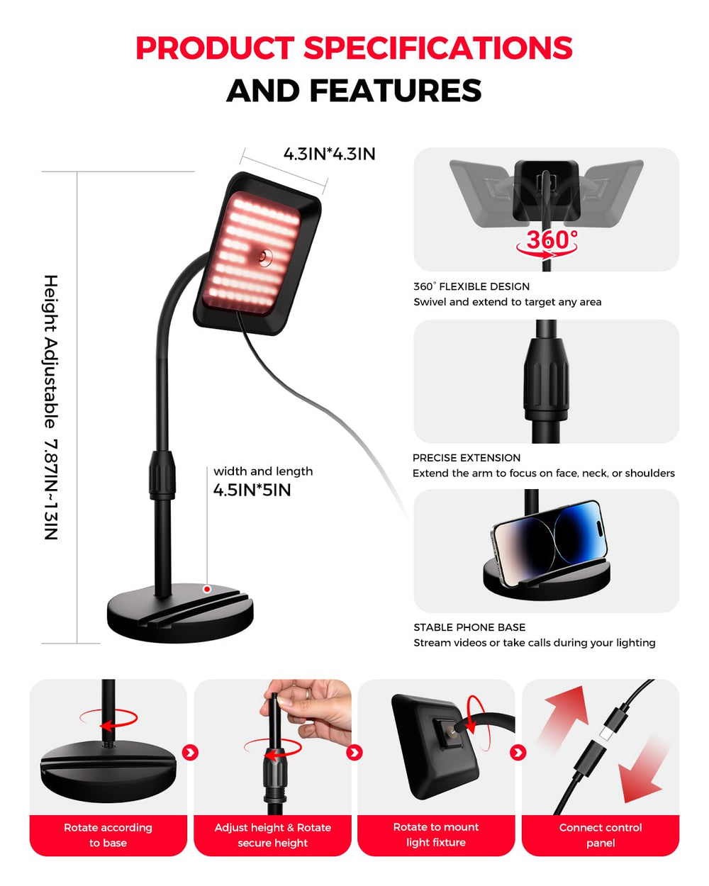 sjzxuv compatible with wall outlets or power banks for versatile power options