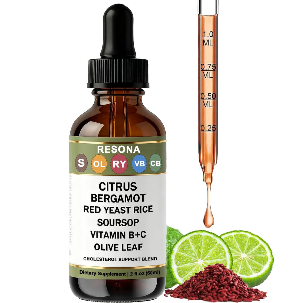 Skaal RESONA label highlights Citrus Bergamot and Red Yeast Rice ingredients.