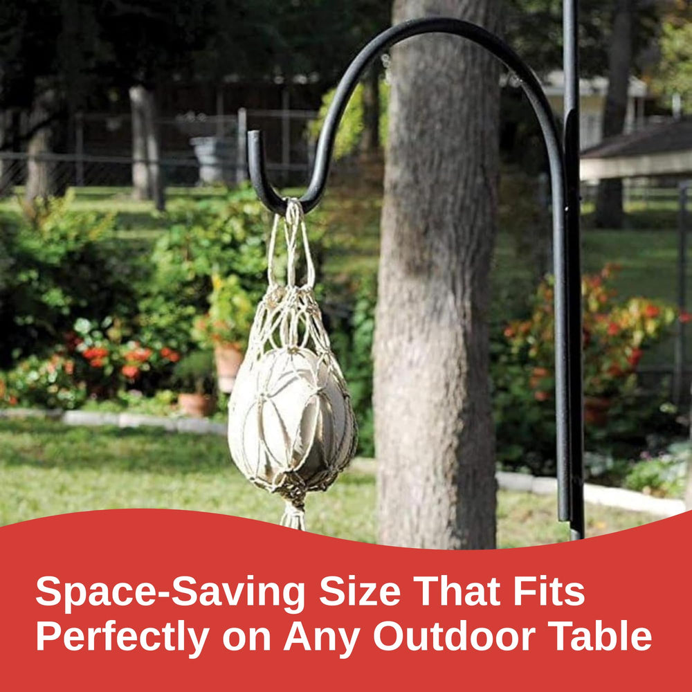 Skeeter Screen diffuser with netting helps keep insects away near seating.
