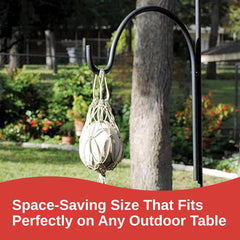 Skeeter Screen diffuser with netting helps keep insects away near seating.