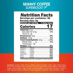 Steaming Skinny Coffee SuperBoost cup hints at steady focus for mornings.
