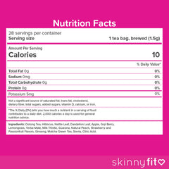 SkinnyFit Detox Tea cup demonstrates bloating relief for comfortable days.