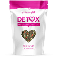 SkinnyFit Detox Tea bags steeping in a mug supports daily digestion.