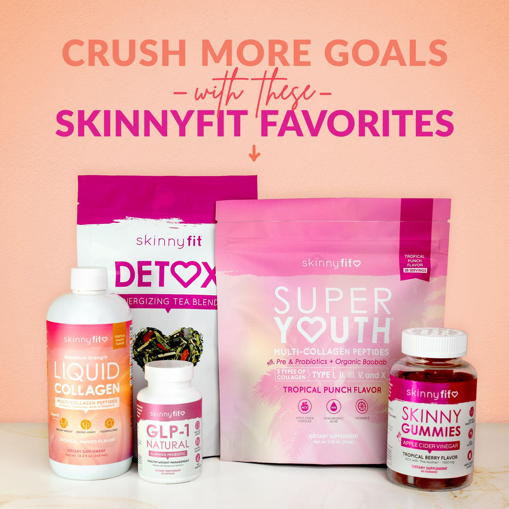 Daily use routine with SkinnyFit GLP-1 Natural capsules demonstrates consistency.