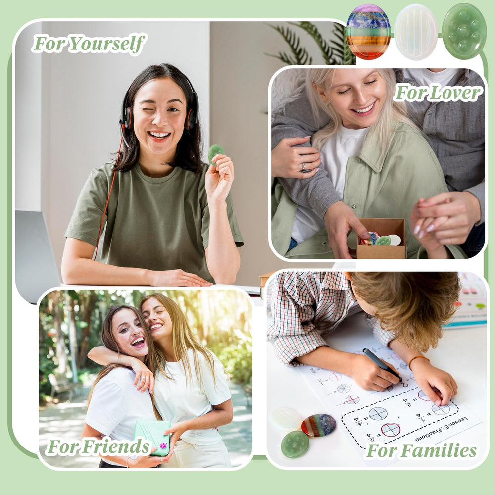 Sklenice grounding-energy stone offers a tactile grounding moment during busy days.