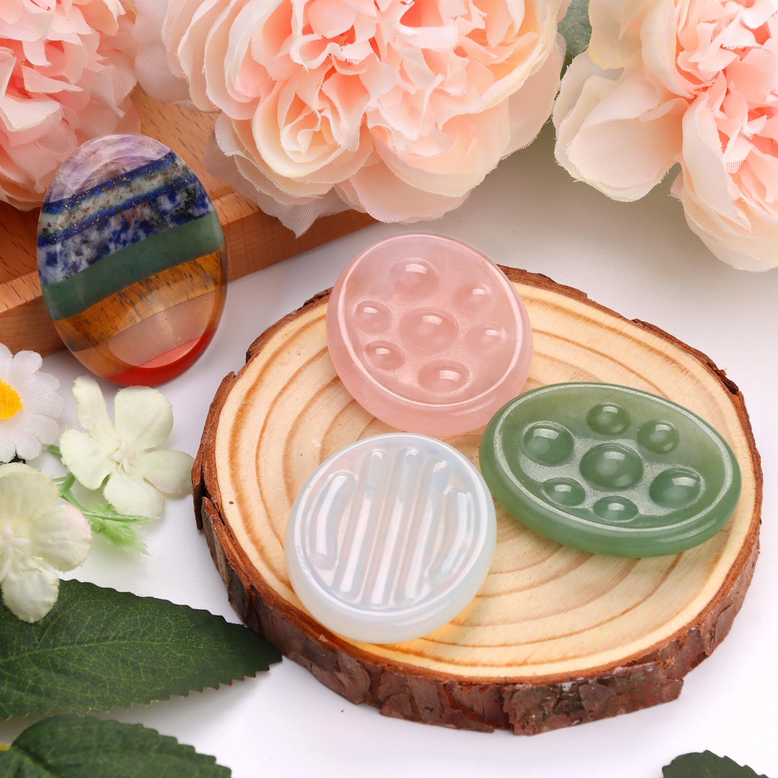 SKLENICE hand-carved texture detail on worry stone for tactile relief