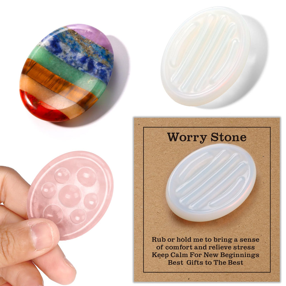 SKLENICE rose quartz thumb stone for calm touch and relief