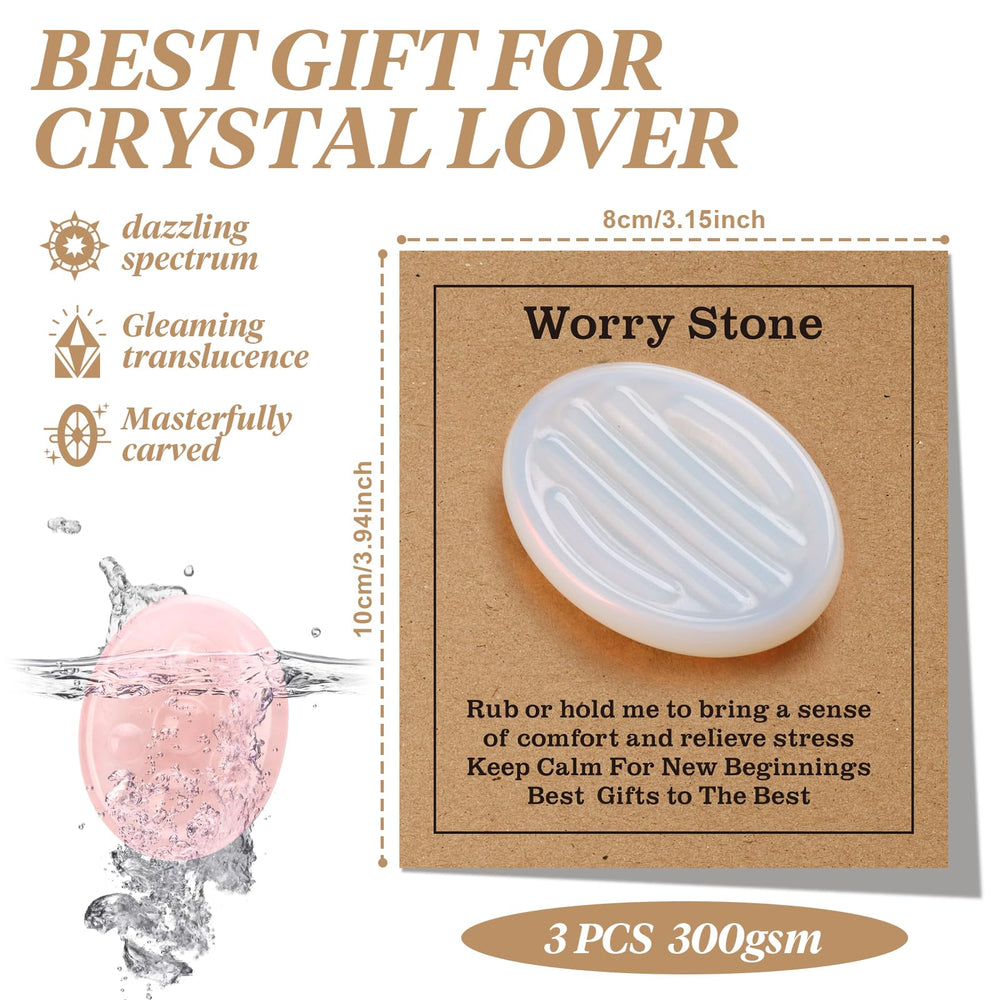 SKLENICE striped opal thumb stone for calming focus