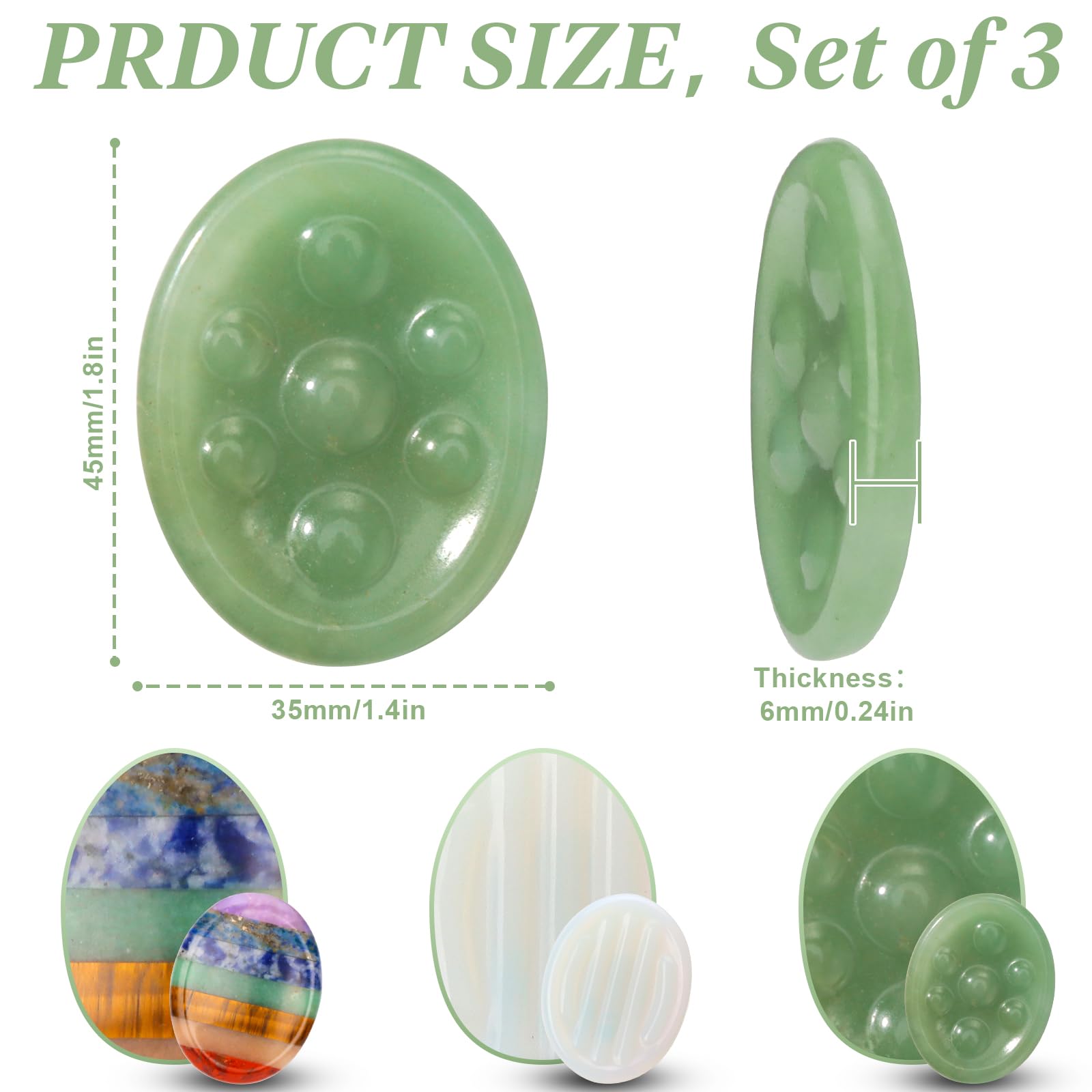 Sklenice striped opalite worry stone, soothing texture for daily stress relief.