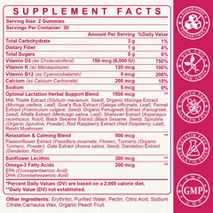 SKLIA peach-flavored lactation gummies close-up for daily support.