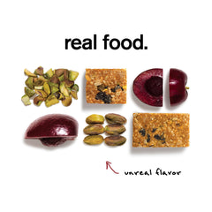 Nutty pistachios and cherries in Skratch Labs energy bar close-up