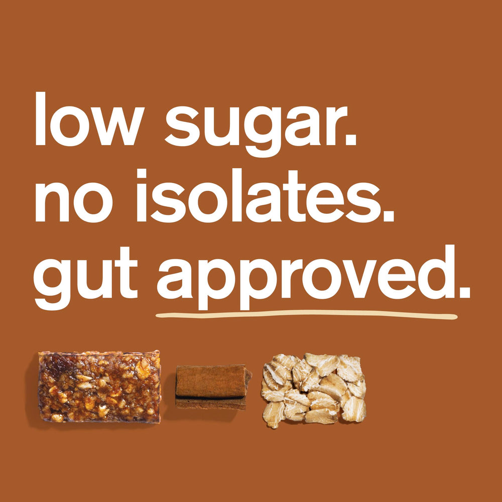 Skratch Labs Energy Bar Cinnamon Oatmeal ingredients spread shows non-GMO, gluten-free composition.