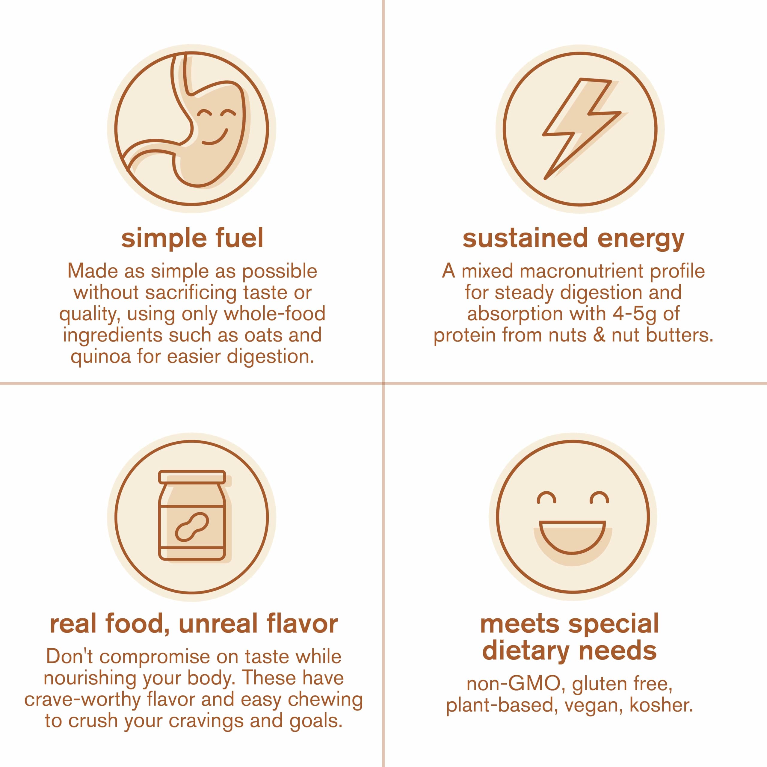 Skratch Labs Energy Bar Cinnamon Oatmeal cut-open view highlights balance of carbs and fats.