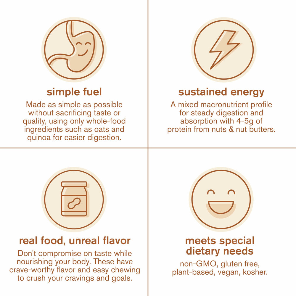 Skratch Labs Energy Bar Cinnamon Oatmeal cut-open view highlights balance of carbs and fats.
