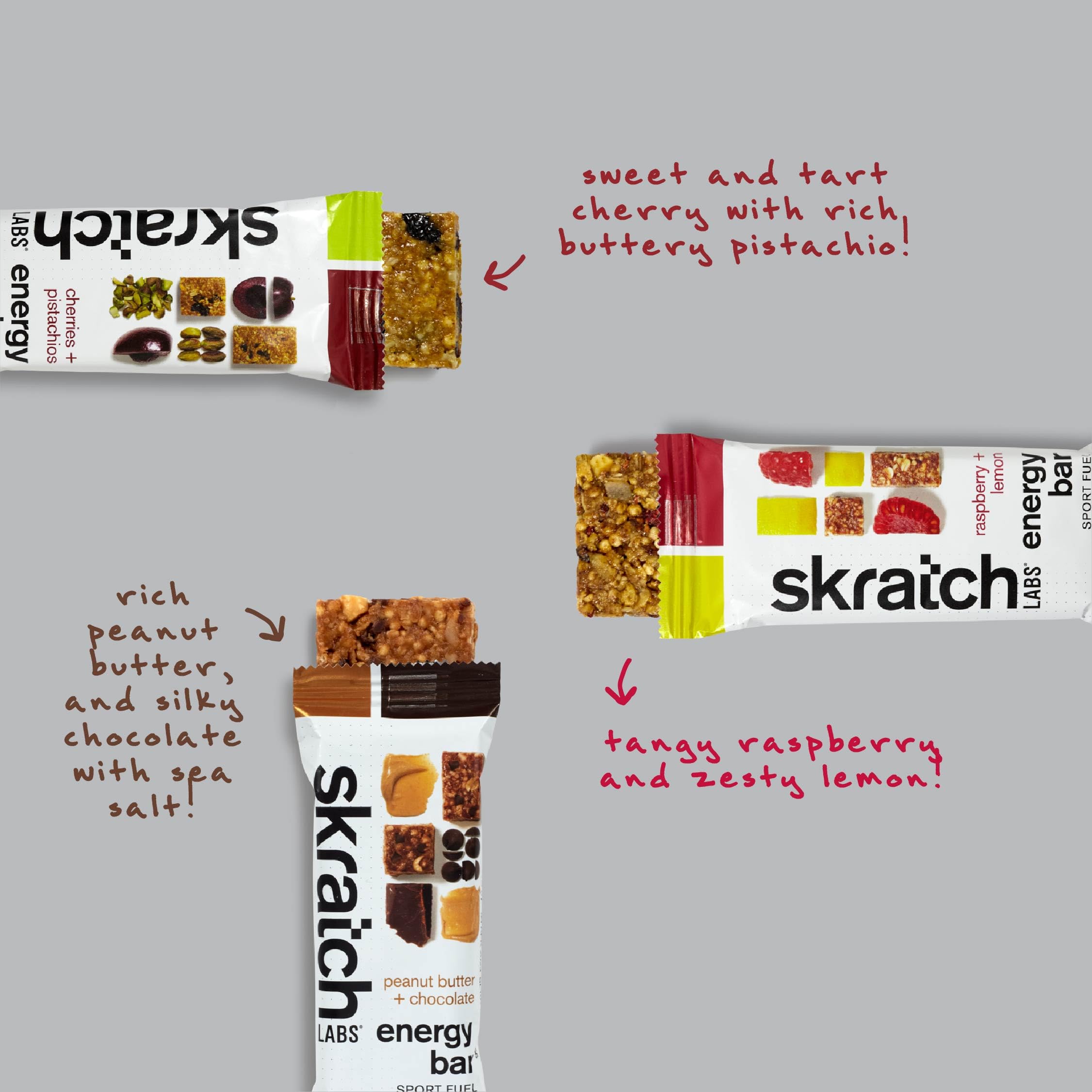 Skratch Labs Energy Bar nutrition panel close-up showing balanced macros.